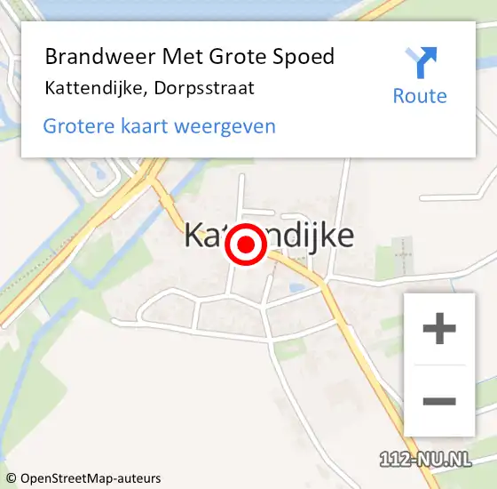 Locatie op kaart van de 112 melding: Brandweer Met Grote Spoed Naar Kattendijke, Dorpsstraat op 8 juni 2024 00:38