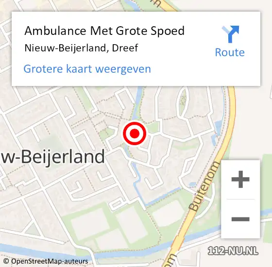 Locatie op kaart van de 112 melding: Ambulance Met Grote Spoed Naar Nieuw-Beijerland, Dreef op 8 juni 2024 01:03