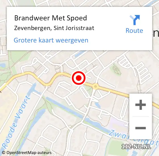 Locatie op kaart van de 112 melding: Brandweer Met Spoed Naar Zevenbergen, Sint Jorisstraat op 8 juni 2024 01:19