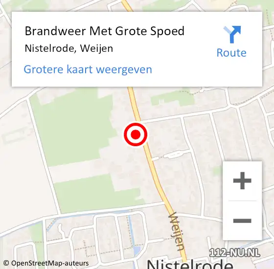 Locatie op kaart van de 112 melding: Brandweer Met Grote Spoed Naar Nistelrode, Weijen op 8 juni 2024 01:29