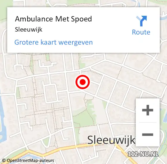 Locatie op kaart van de 112 melding: Ambulance Met Spoed Naar Sleeuwijk op 8 juni 2024 01:34