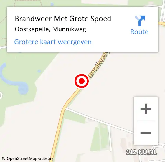 Locatie op kaart van de 112 melding: Brandweer Met Grote Spoed Naar Oostkapelle, Munnikweg op 8 juni 2024 02:22