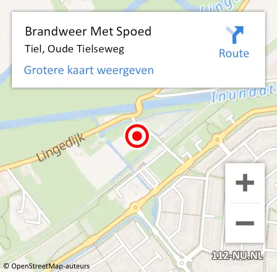 Locatie op kaart van de 112 melding: Brandweer Met Spoed Naar Tiel, Oude Tielseweg op 8 juni 2024 03:21