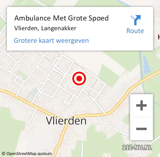 Locatie op kaart van de 112 melding: Ambulance Met Grote Spoed Naar Vlierden, Langenakker op 8 oktober 2014 17:59