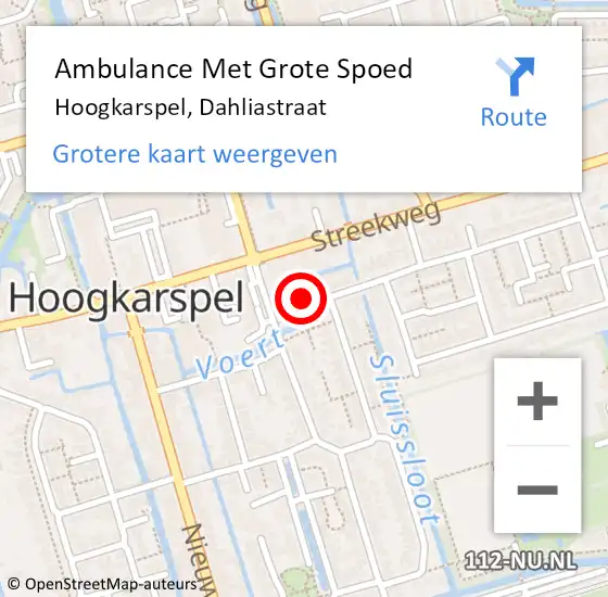 Locatie op kaart van de 112 melding: Ambulance Met Grote Spoed Naar Hoogkarspel, Dahliastraat op 8 juni 2024 05:08