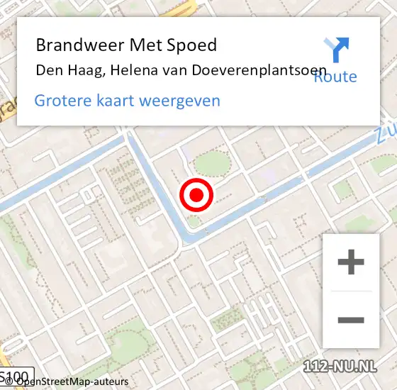 Locatie op kaart van de 112 melding: Brandweer Met Spoed Naar Den Haag, Helena van Doeverenplantsoen op 8 juni 2024 06:29