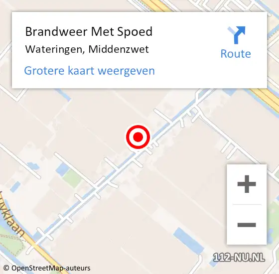 Locatie op kaart van de 112 melding: Brandweer Met Spoed Naar Wateringen, Middenzwet op 8 juni 2024 07:23