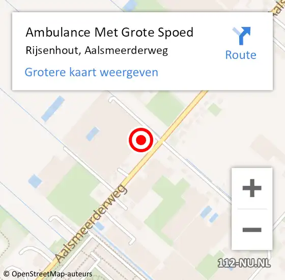 Locatie op kaart van de 112 melding: Ambulance Met Grote Spoed Naar Rijsenhout, Aalsmeerderweg op 8 juni 2024 08:33