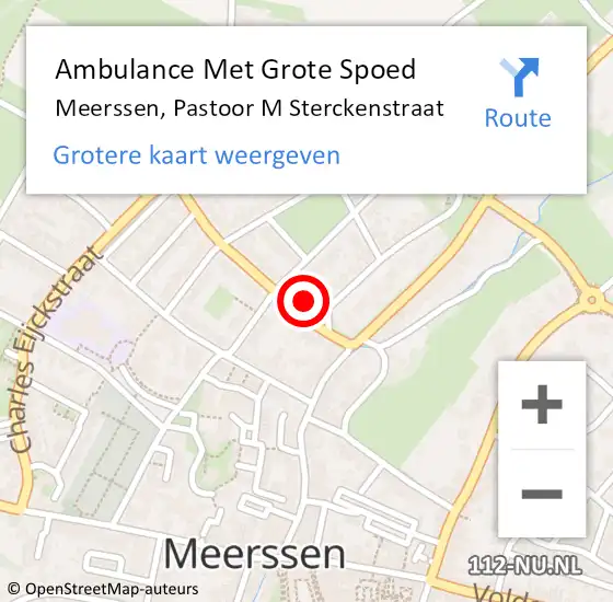 Locatie op kaart van de 112 melding: Ambulance Met Grote Spoed Naar Meerssen, Pastoor M Sterckenstraat op 8 oktober 2014 18:14