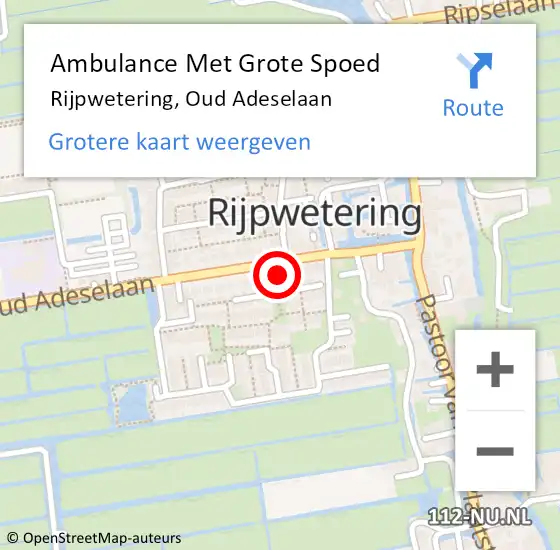 Locatie op kaart van de 112 melding: Ambulance Met Grote Spoed Naar Rijpwetering, Oud Adeselaan op 8 juni 2024 09:09