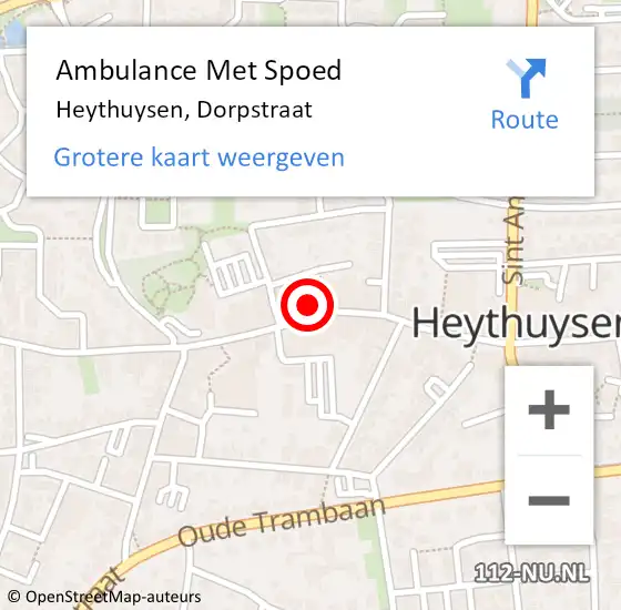 Locatie op kaart van de 112 melding: Ambulance Met Spoed Naar Heythuysen, Dorpstraat op 8 juni 2024 09:19