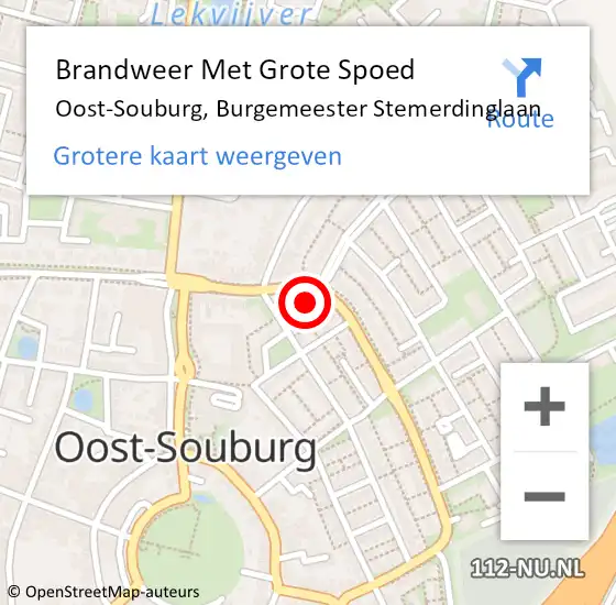 Locatie op kaart van de 112 melding: Brandweer Met Grote Spoed Naar Oost-Souburg, Burgemeester Stemerdinglaan op 8 juni 2024 09:59