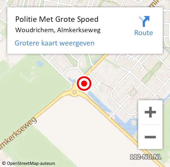 Locatie op kaart van de 112 melding: Politie Met Grote Spoed Naar Woudrichem, Almkerkseweg op 8 juni 2024 10:03