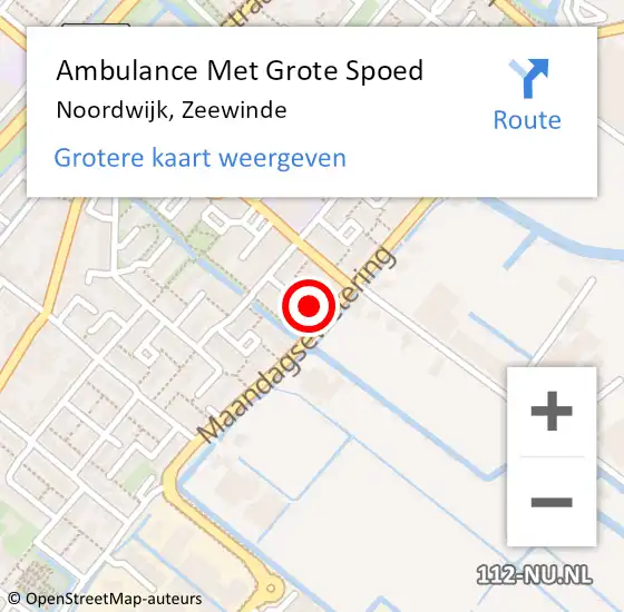 Locatie op kaart van de 112 melding: Ambulance Met Grote Spoed Naar Noordwijk, Zeewinde op 8 juni 2024 10:12