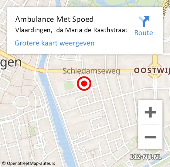 Locatie op kaart van de 112 melding: Ambulance Met Spoed Naar Vlaardingen, Ida Maria de Raathstraat op 8 juni 2024 10:15