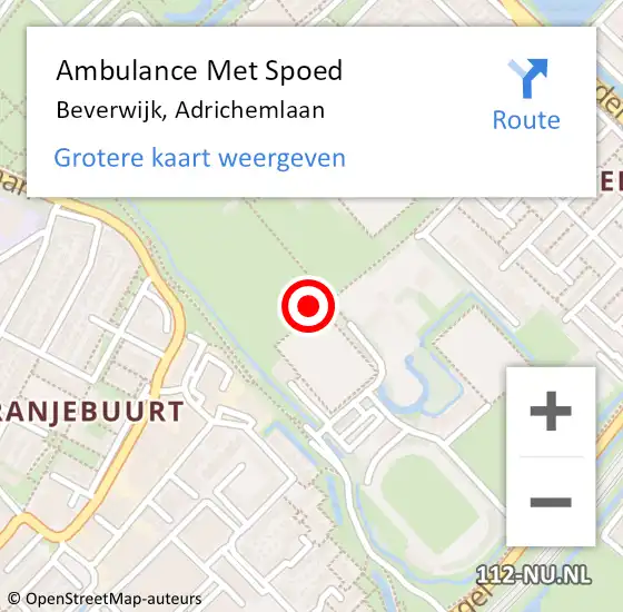 Locatie op kaart van de 112 melding: Ambulance Met Spoed Naar Beverwijk, Adrichemlaan op 8 juni 2024 10:34