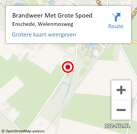 Locatie op kaart van de 112 melding: Brandweer Met Grote Spoed Naar Enschede, Welenmosweg op 8 juni 2024 10:36