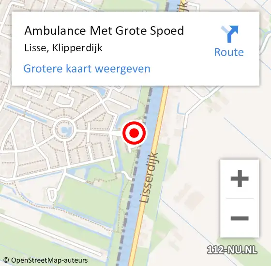 Locatie op kaart van de 112 melding: Ambulance Met Grote Spoed Naar Lisse, Klipperdijk op 8 juni 2024 10:43