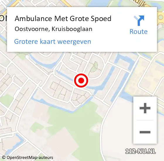 Locatie op kaart van de 112 melding: Ambulance Met Grote Spoed Naar Oostvoorne, Kruisbooglaan op 8 juni 2024 11:12