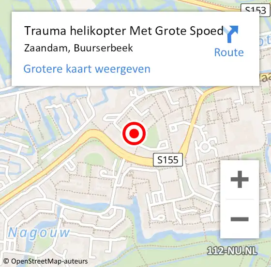 Locatie op kaart van de 112 melding: Trauma helikopter Met Grote Spoed Naar Zaandam, Buurserbeek op 8 juni 2024 11:32