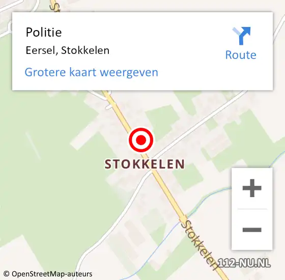 Locatie op kaart van de 112 melding: Politie Eersel, Stokkelen op 8 juni 2024 11:41