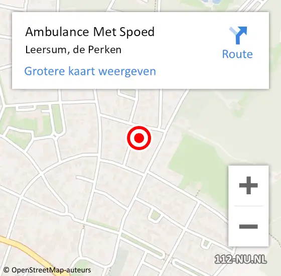 Locatie op kaart van de 112 melding: Ambulance Met Spoed Naar Leersum, de Perken op 8 oktober 2014 18:34