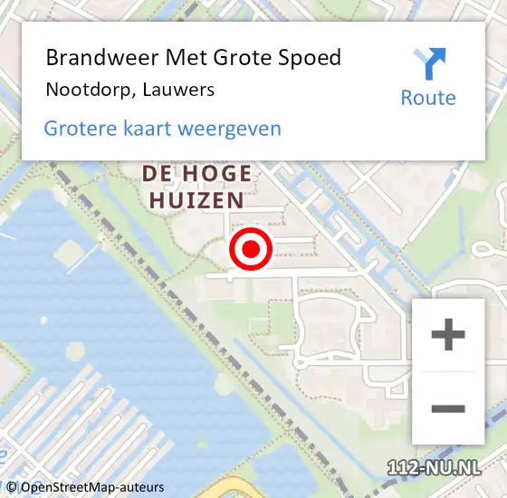 Locatie op kaart van de 112 melding: Brandweer Met Grote Spoed Naar Nootdorp, Lauwers op 8 juni 2024 11:56