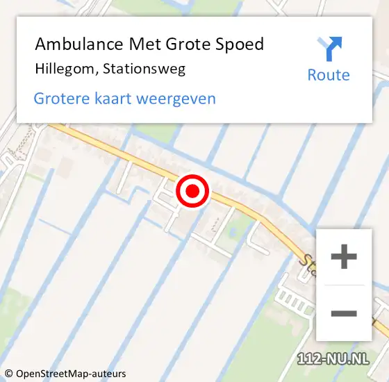 Locatie op kaart van de 112 melding: Ambulance Met Grote Spoed Naar Hillegom, Stationsweg op 8 juni 2024 12:01