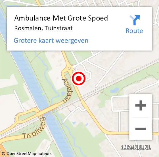 Locatie op kaart van de 112 melding: Ambulance Met Grote Spoed Naar Rosmalen, Tuinstraat op 8 oktober 2014 18:42