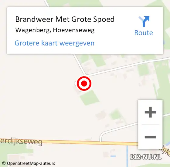Locatie op kaart van de 112 melding: Brandweer Met Grote Spoed Naar Wagenberg, Hoevenseweg op 8 juni 2024 12:55