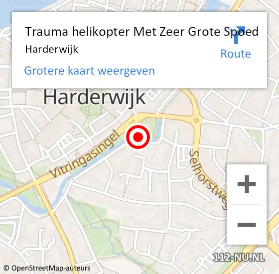 Locatie op kaart van de 112 melding: Trauma helikopter Met Zeer Grote Spoed Naar Harderwijk op 8 juni 2024 14:04