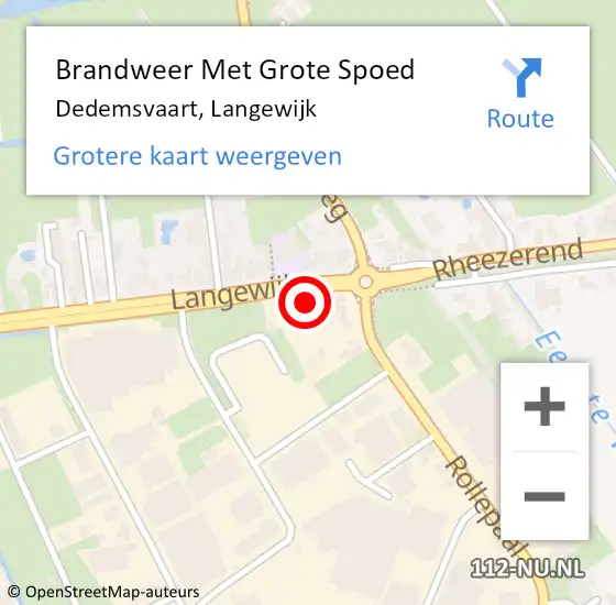 Locatie op kaart van de 112 melding: Brandweer Met Grote Spoed Naar Dedemsvaart, Langewijk op 8 juni 2024 14:08