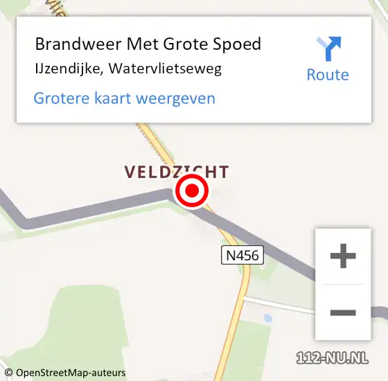 Locatie op kaart van de 112 melding: Brandweer Met Grote Spoed Naar IJzendijke, Watervlietseweg op 8 juni 2024 14:12