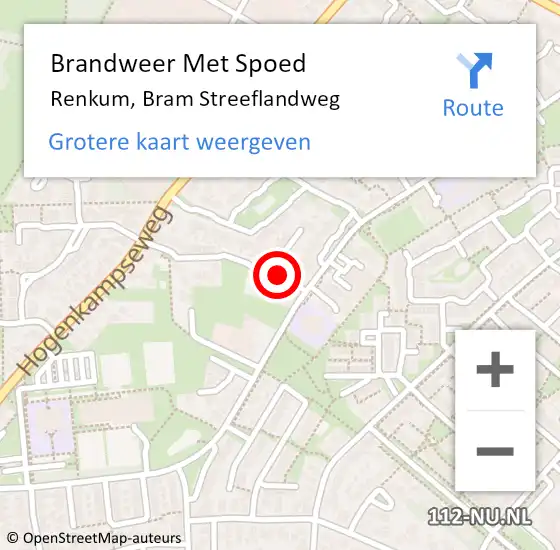 Locatie op kaart van de 112 melding: Brandweer Met Spoed Naar Renkum, Bram Streeflandweg op 8 juni 2024 14:15