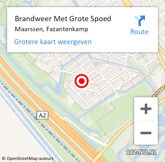 Locatie op kaart van de 112 melding: Brandweer Met Grote Spoed Naar Maarssen, Fazantenkamp op 8 juni 2024 14:23