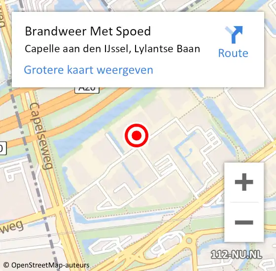 Locatie op kaart van de 112 melding: Brandweer Met Spoed Naar Capelle aan den IJssel, Lylantse Baan op 8 juni 2024 14:30