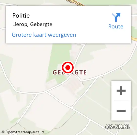 Locatie op kaart van de 112 melding: Politie Lierop, Gebergte op 8 juni 2024 14:50