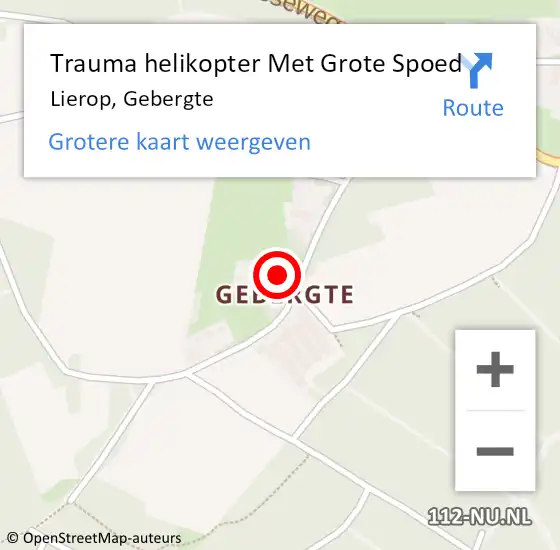 Locatie op kaart van de 112 melding: Trauma helikopter Met Grote Spoed Naar Lierop, Gebergte op 8 juni 2024 14:56