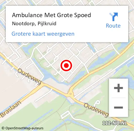 Locatie op kaart van de 112 melding: Ambulance Met Grote Spoed Naar Nootdorp, Pijlkruid op 8 juni 2024 15:15