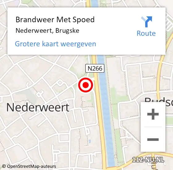 Locatie op kaart van de 112 melding: Brandweer Met Spoed Naar Nederweert, Brugske op 8 juni 2024 16:55