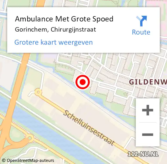 Locatie op kaart van de 112 melding: Ambulance Met Grote Spoed Naar Gorinchem, Chirurgijnstraat op 8 juni 2024 16:58