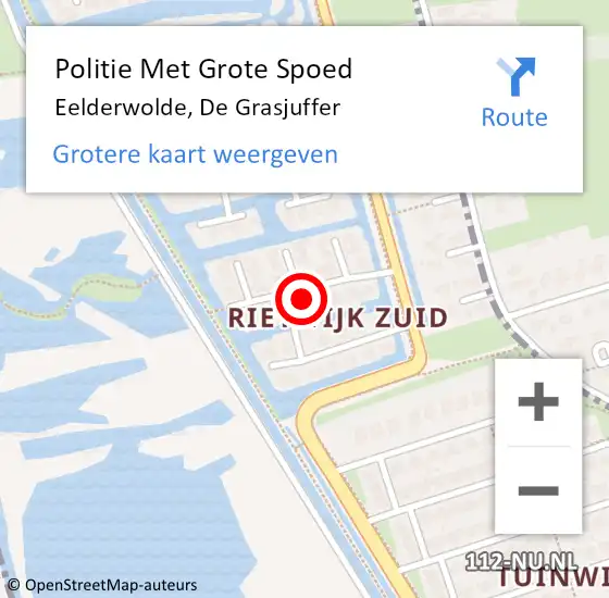 Locatie op kaart van de 112 melding: Politie Met Grote Spoed Naar Eelderwolde, De Grasjuffer op 8 juni 2024 17:28