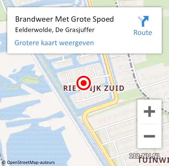 Locatie op kaart van de 112 melding: Brandweer Met Grote Spoed Naar Eelderwolde, De Grasjuffer op 8 juni 2024 17:28