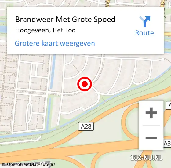 Locatie op kaart van de 112 melding: Brandweer Met Grote Spoed Naar Hoogeveen, Het Loo op 8 juni 2024 17:53