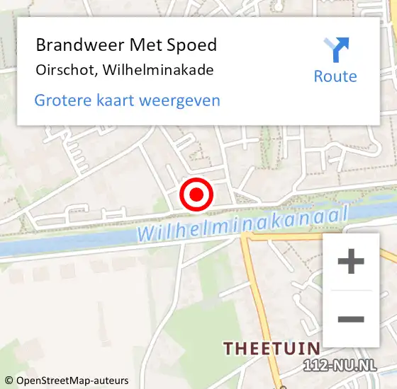 Locatie op kaart van de 112 melding: Brandweer Met Spoed Naar Oirschot, Wilhelminakade op 8 juni 2024 18:01