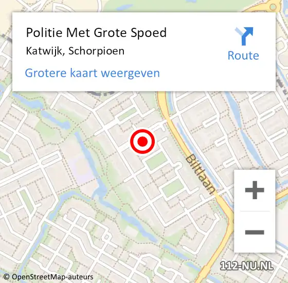 Locatie op kaart van de 112 melding: Politie Met Grote Spoed Naar Katwijk, Schorpioen op 8 juni 2024 18:16