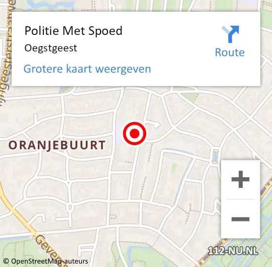 Locatie op kaart van de 112 melding: Politie Met Spoed Naar Oegstgeest op 8 juni 2024 18:29