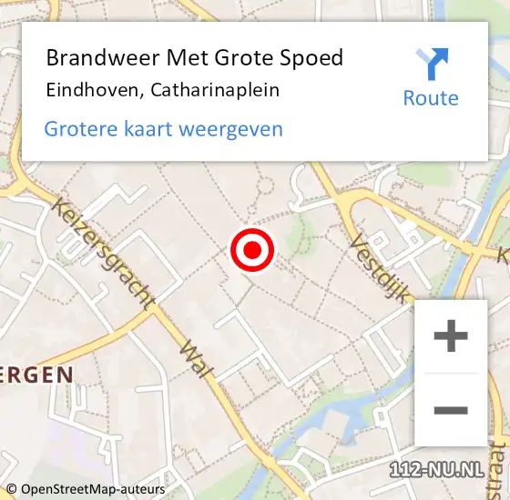 Locatie op kaart van de 112 melding: Brandweer Met Grote Spoed Naar Eindhoven, Catharinaplein op 8 juni 2024 18:59