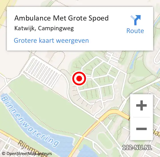 Locatie op kaart van de 112 melding: Ambulance Met Grote Spoed Naar Katwijk, Campingweg op 8 juni 2024 19:12