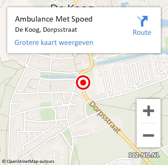 Locatie op kaart van de 112 melding: Ambulance Met Spoed Naar De Koog, Dorpsstraat op 8 juni 2024 19:19
